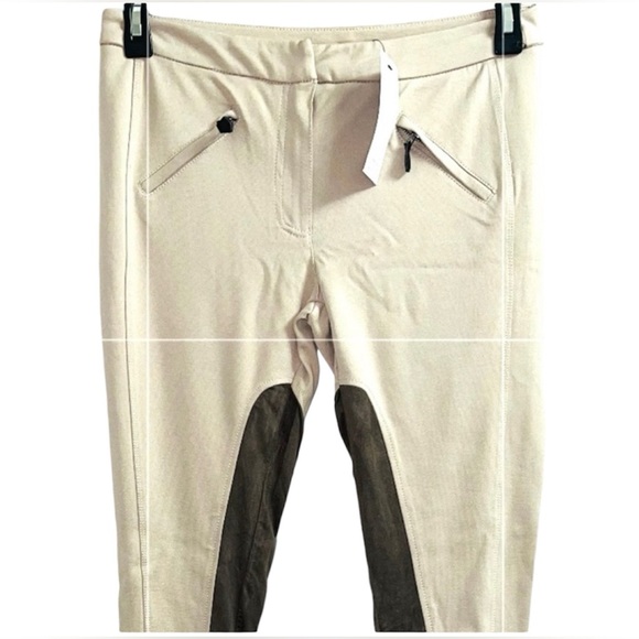 BCBG MAXAZRIA RIDING LEGGINGS PANTS WOMEN COLOR TAN KNEE-PATCH BREECH SIZE 30 - Picture 5 of 10